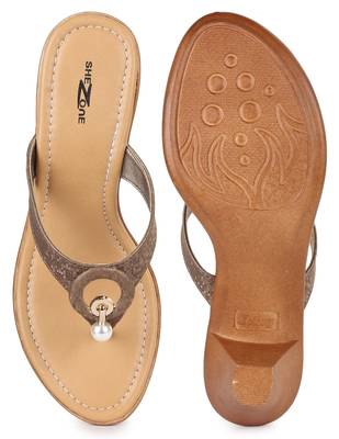Beautiful Tan color synthetic material heels for women's 5