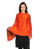 Bright Orange Modal Woven Design Paisley Shawl