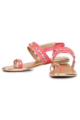 Beautiful Pink color synthetic material flats for womens 3