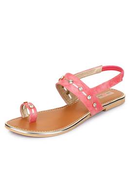 Beautiful Pink color synthetic material flats for womens 5