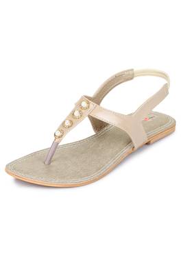 Beautiful Beige color synthetic material flats for womens 5