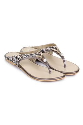 Beautiful Copper color synthetic material flats for womens 1