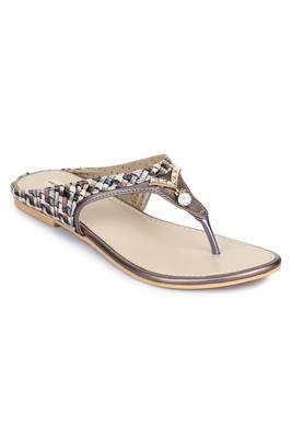 Beautiful Copper color synthetic material flats for womens 4