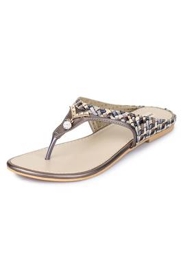 Beautiful Copper color synthetic material flats for womens 5