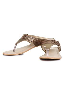 Beautiful Copper color synthetic material flats for womens 3