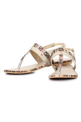 Beautiful Cream color synthetic material flats for womens 3