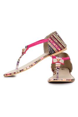 Beautiful Pink color synthetic material flats for womens 3