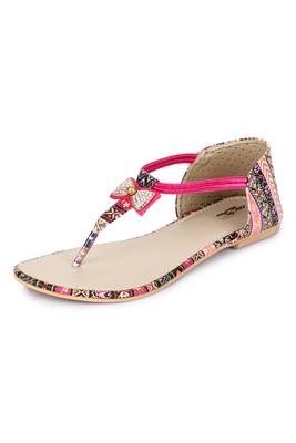 Beautiful Pink color synthetic material flats for womens 5