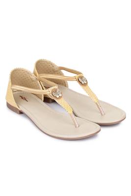 Beautiful Beige color synthetic material flats for womens 1