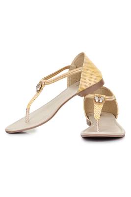 Beautiful Beige color synthetic material flats for womens 3