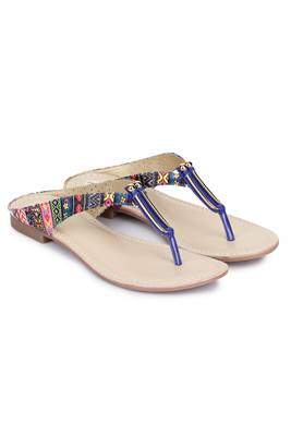 Beautiful Blue color synthetic material flats for womens 1