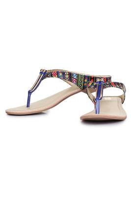 Beautiful Blue color synthetic material flats for womens 3