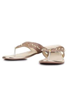 Beautiful Beige color synthetic material flats for womens 3