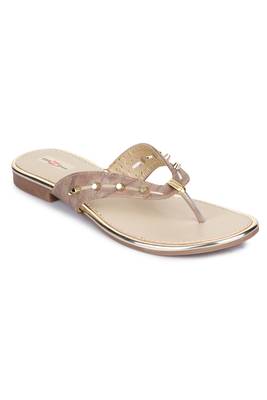 Beautiful Beige color synthetic material flats for womens 4