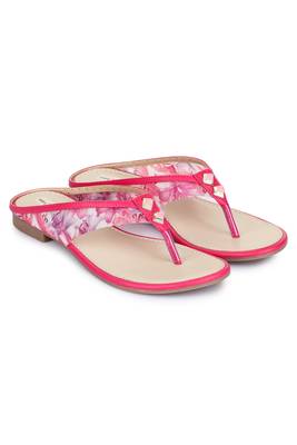 Beautiful Pink color synthetic material flats for womens 1