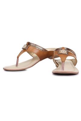 Beautiful Tan color synthetic material flats for womens 3