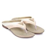 Beautiful Beige color synthetic material flats for womens