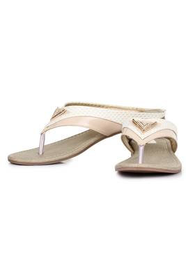 Beautiful Beige color synthetic material flats for womens 3