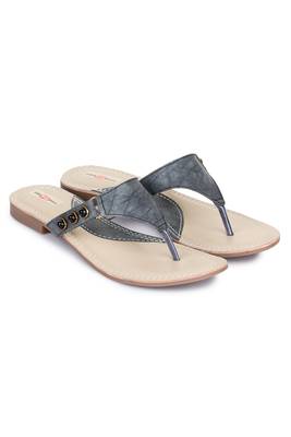 Beautiful Grey color synthetic material flats for womens 1