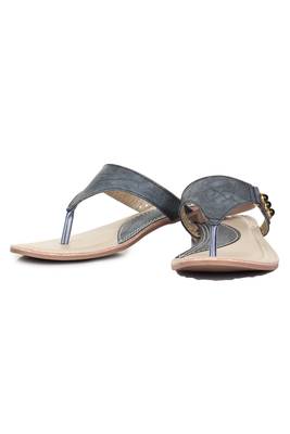 Beautiful Grey color synthetic material flats for womens 3