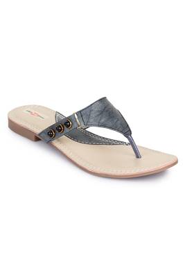 Beautiful Grey color synthetic material flats for womens 4