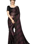 Maroon Plain Lycra Designer Saree With Blouse