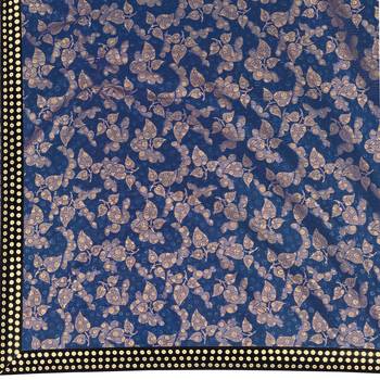 Blue Plain Lycra Designer Saree With Blouse 4