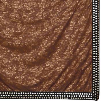 Brown Plain Lycra Designer Saree With Blouse 5