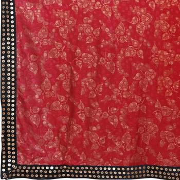 Red Plain Lycra Designer Saree With Blouse 5