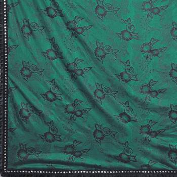 Green Plain Lycra Designer Saree With Blouse 5