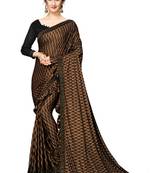 Orange Plain Lycra Designer Saree With Blouse