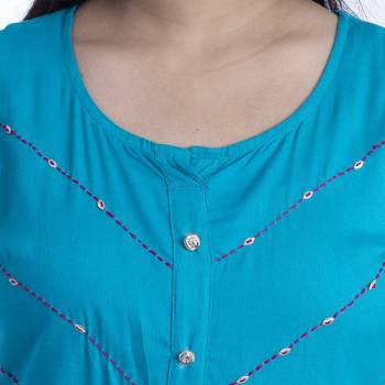 Blue hand woven rayon kurtas-and-kurtis 4