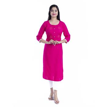 Rani-pink hand woven rayon kurtas-and-kurtis 1