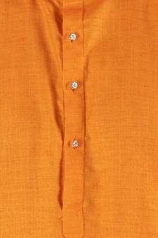 Orange plain linen men-kurtas