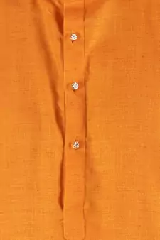 Orange plain linen men-kurtas
