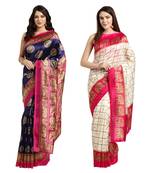Combo Of 2 Poly Silk Multicolor Printed Women's Saree