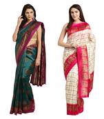 Combo Of 2 Poly Silk Multicolor Printed Women's Saree