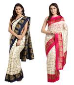 Combo Of 2 Poly Silk Multicolor Printed Women's Saree