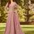 Pink Georgette Wedding Wear Abaya Style Anarkali Semi Suit