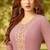 Pink Georgette Wedding Wear Abaya Style Anarkali Semi Suit