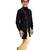 Black plain cotton silk boys-kurta-pyjama