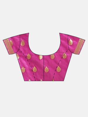 Kimisha Women's Magenta Color Silk Blend Kanjivaram Saree 3