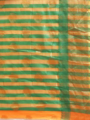 Kimisha Women's Yellow Color Silk Blend Kanjivaram Saree 5