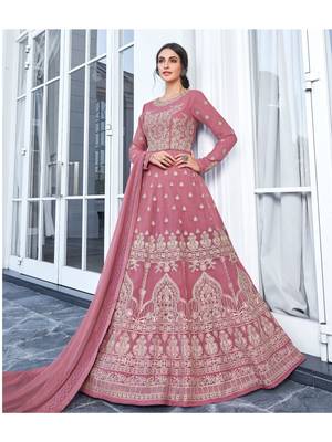 Pink multi resham work georgette salwar 1