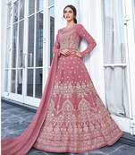Pink multi resham work georgette salwar