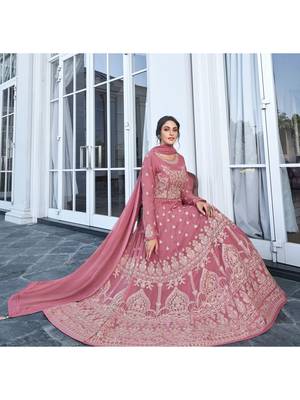 Pink multi resham work georgette salwar 2