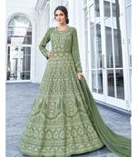 Green multi resham work georgette salwar
