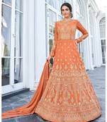 Orange multi resham work georgette salwar