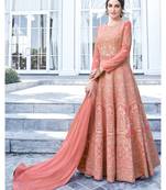 Peach multi resham work georgette salwar