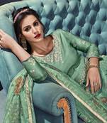 Maroon multi resham work silk salwar